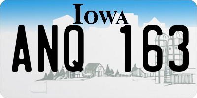 IA license plate ANQ163