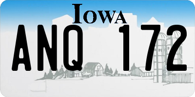 IA license plate ANQ172