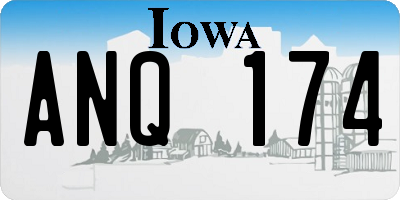 IA license plate ANQ174