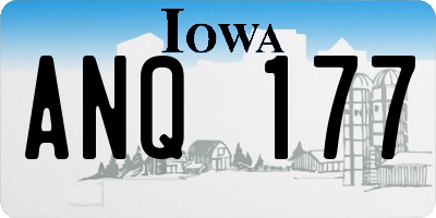 IA license plate ANQ177
