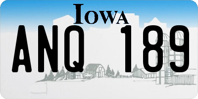 IA license plate ANQ189