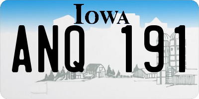 IA license plate ANQ191