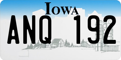 IA license plate ANQ192