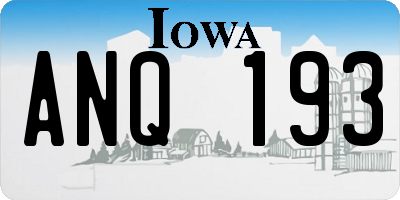 IA license plate ANQ193