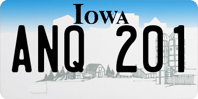 IA license plate ANQ201