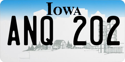 IA license plate ANQ202