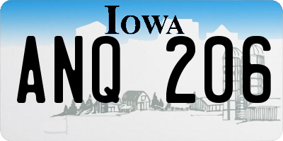 IA license plate ANQ206