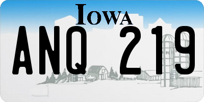 IA license plate ANQ219
