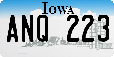 IA license plate ANQ223