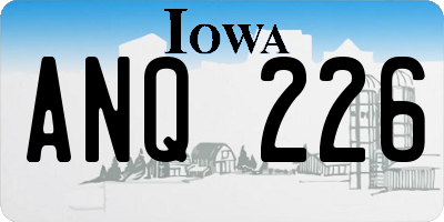 IA license plate ANQ226