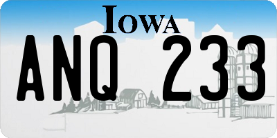 IA license plate ANQ233