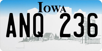 IA license plate ANQ236