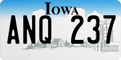 IA license plate ANQ237
