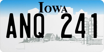 IA license plate ANQ241
