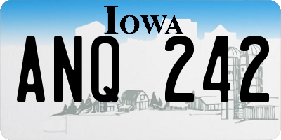 IA license plate ANQ242