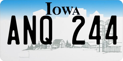 IA license plate ANQ244