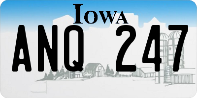 IA license plate ANQ247
