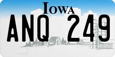 IA license plate ANQ249