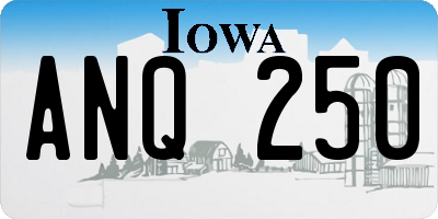 IA license plate ANQ250