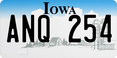 IA license plate ANQ254
