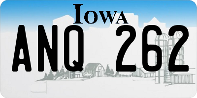 IA license plate ANQ262