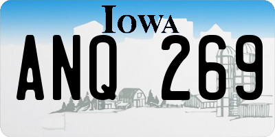 IA license plate ANQ269