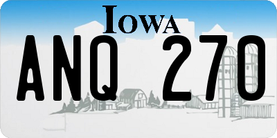 IA license plate ANQ270