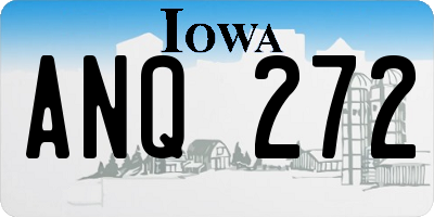 IA license plate ANQ272