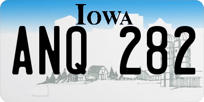 IA license plate ANQ282