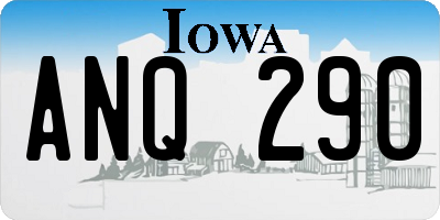 IA license plate ANQ290