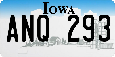 IA license plate ANQ293