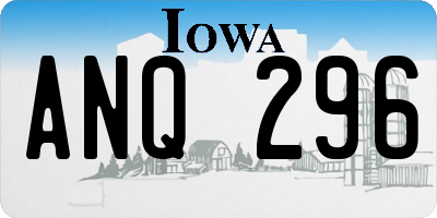 IA license plate ANQ296
