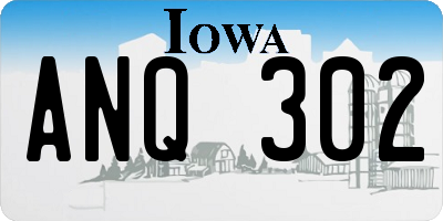 IA license plate ANQ302