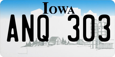 IA license plate ANQ303