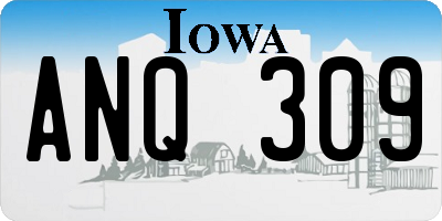 IA license plate ANQ309
