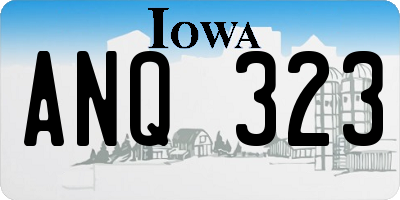 IA license plate ANQ323