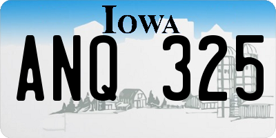 IA license plate ANQ325