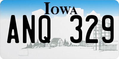 IA license plate ANQ329