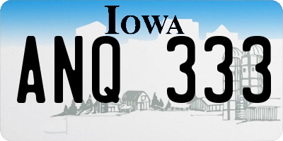 IA license plate ANQ333
