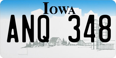 IA license plate ANQ348