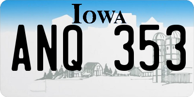 IA license plate ANQ353