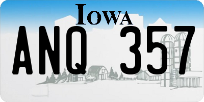 IA license plate ANQ357