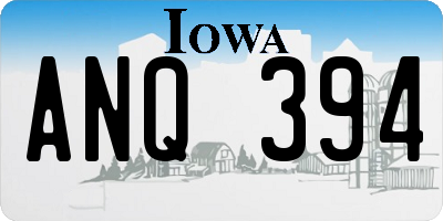 IA license plate ANQ394