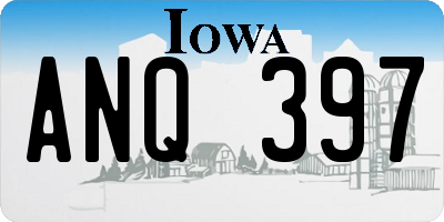 IA license plate ANQ397