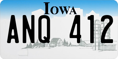 IA license plate ANQ412