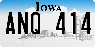 IA license plate ANQ414
