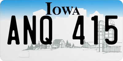 IA license plate ANQ415