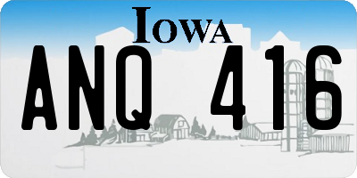 IA license plate ANQ416