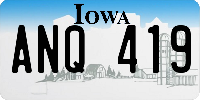 IA license plate ANQ419