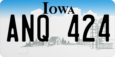 IA license plate ANQ424